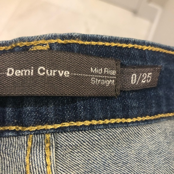 NWOT True Religion Women's  Demi Curve Mid Rise Straight Blue Jeans. Size 25 - Picture 5 of 12